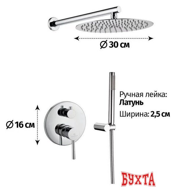 Душевая система Grocenberg GB5099CR-3 (хром) 2