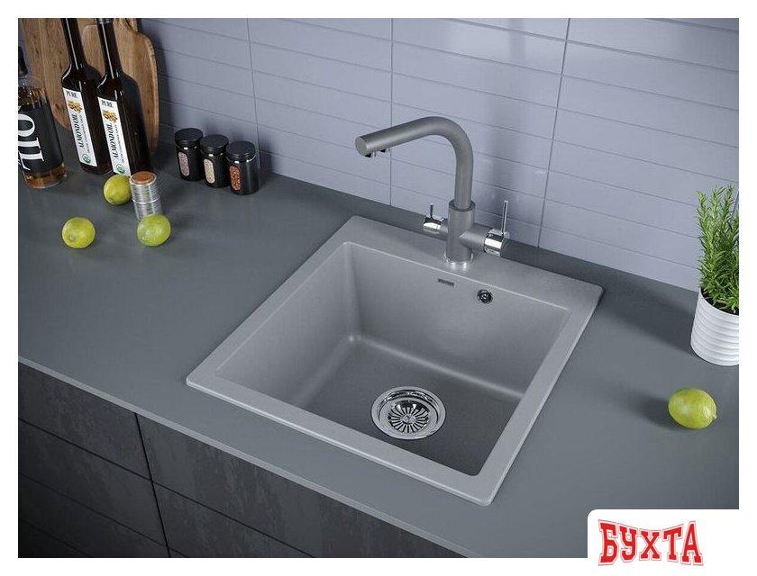 Кухонная мойка Paulmark Kante 50 PM105152-GRM 3