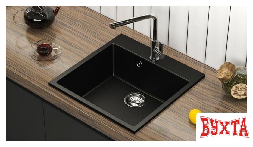Кухонная мойка MARRBAXX Карельский камень модель 42/Q4 (черный) 2