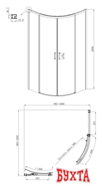 Душевой уголок Ambassador Set 11011202-ST10 5