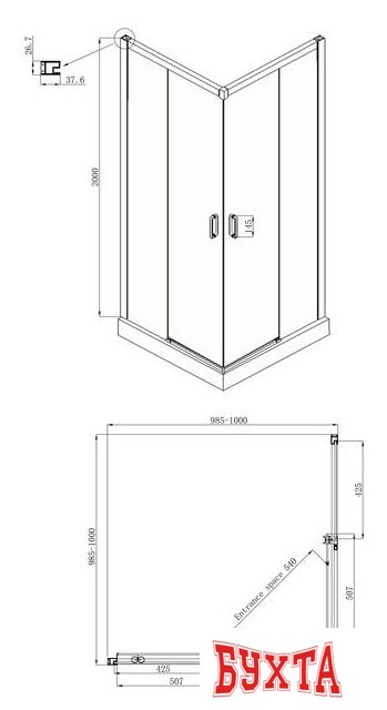 Душевой уголок Ambassador Set 11011204-ST10 5