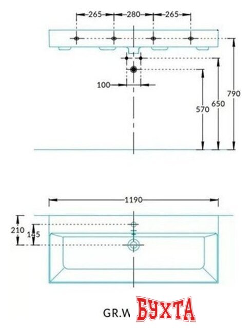 Умывальник Kerama Marazzi Grande GR.wb.120 5