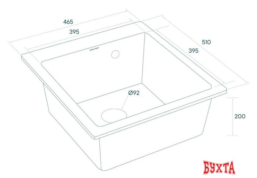 Кухонная мойка Paulmark Kante 45 PM104651-BLM 4