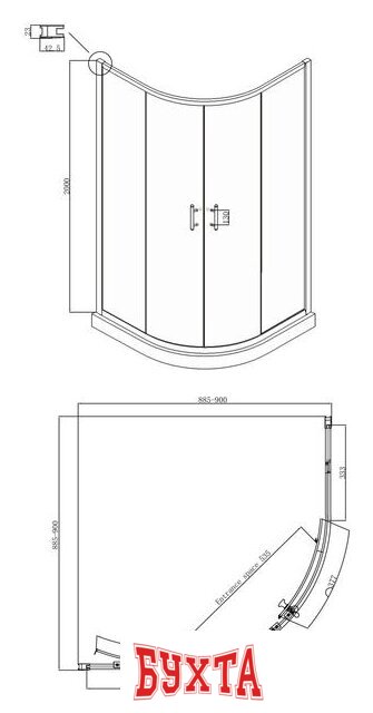 Душевой уголок Ambassador Set 14011104-ST7 5