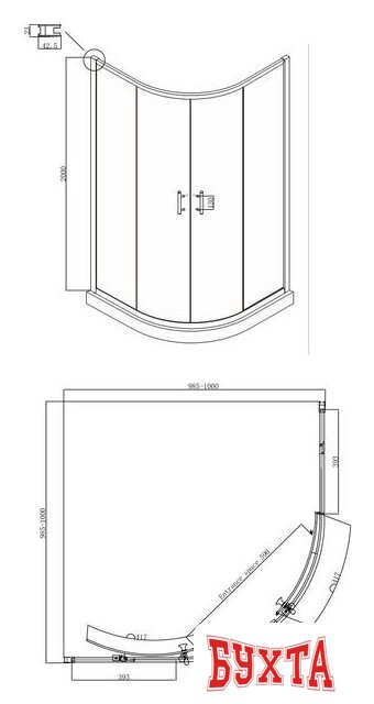 Душевой уголок Ambassador Set 14011105-ST16 5