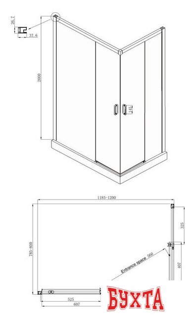 Душевой уголок Ambassador Set 11011205L-ST8 5