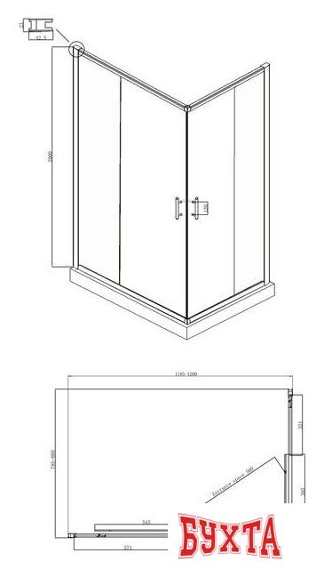 Душевой уголок Ambassador Set 14011101-ST12 5