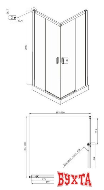 Душевой уголок Ambassador Set 11011104-ST5 5