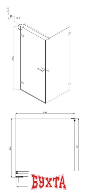 Душевой уголок Ambassador Set 10011101L-ST5 5