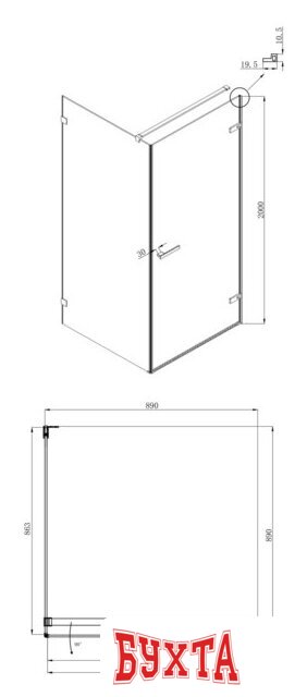 Душевой уголок Ambassador Set 10011101R-ST3 5
