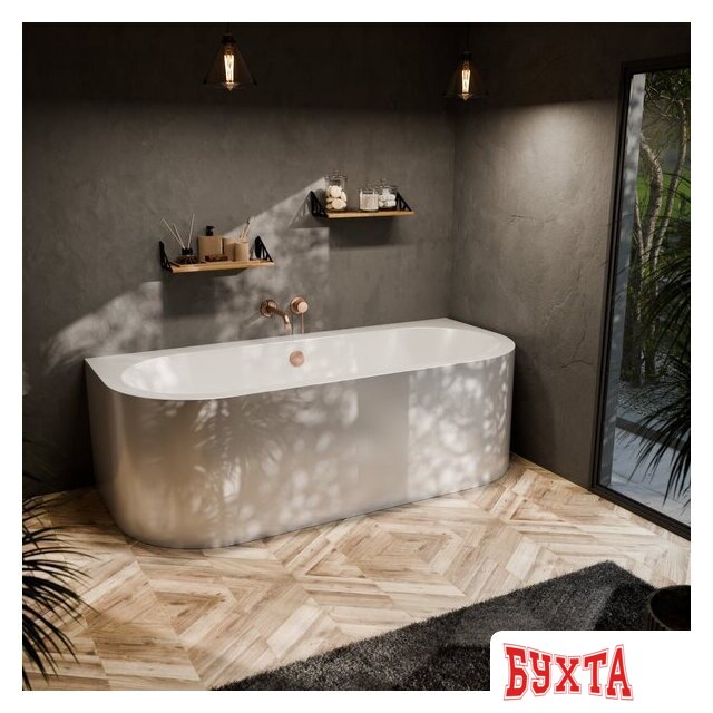Ванна Bonito Home Aura 170x75 BH-AU-104-170W/St+BH-AU-P-170 (с ножками, экраном и креплением) 4