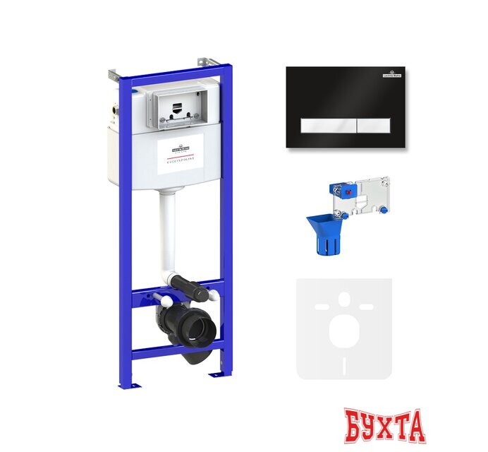 Инсталляция для унитаза Lavinia Boho Relfix 5 в 1 77010045 (матовый черный/белый пластик)