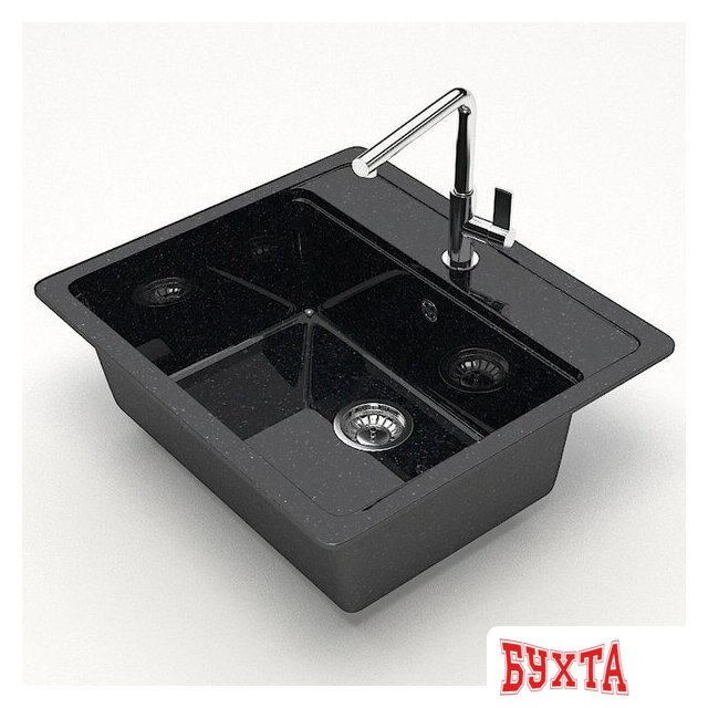 Кухонная мойка MARRBAXX Карельский камень модель 9/Q4 F009Q004 (черный) 2