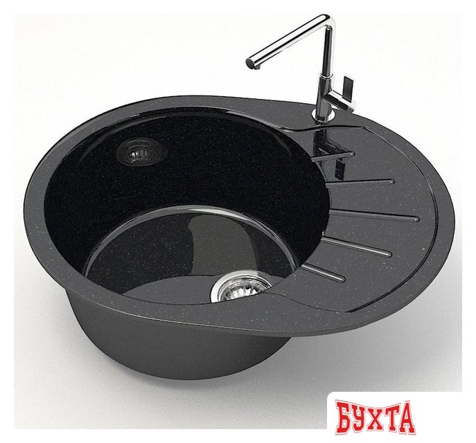 Кухонная мойка MARRBAXX Карельский камень модель 10/Q4 F010Q004 (черный) 2