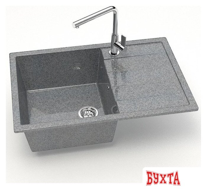 Кухонная мойка MARRBAXX Карельский камень модель 161/Q8 F161Q008 (серый/темно-серый) 2