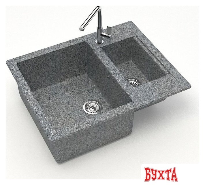 Кухонная мойка MARRBAXX Карельский камень модель 19/Q8 (темно-серый) 2
