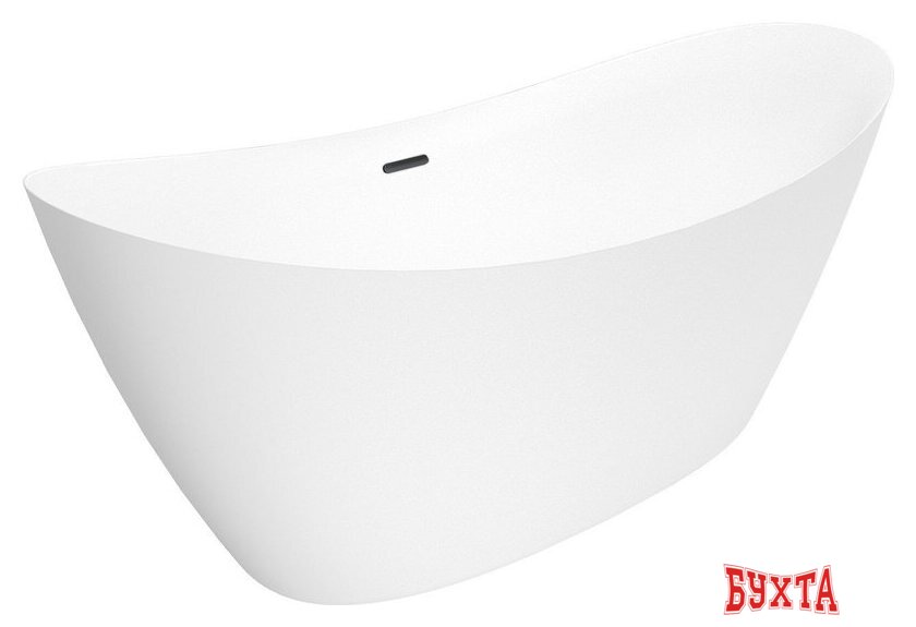 Ванна Wellsee Carefree Dove 168x73 23290103R (отдельностоящая ванна белый глянец, экран, ножки, сифон-автомат матовый черный) 2