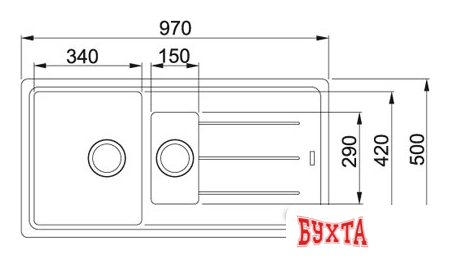 Кухонная мойка Franke BFG 651 (шоколад) 2