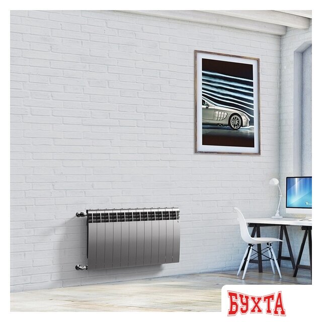 Биметаллический радиатор Royal Thermo BiLiner 500 Silver Satin (6 секций) 2