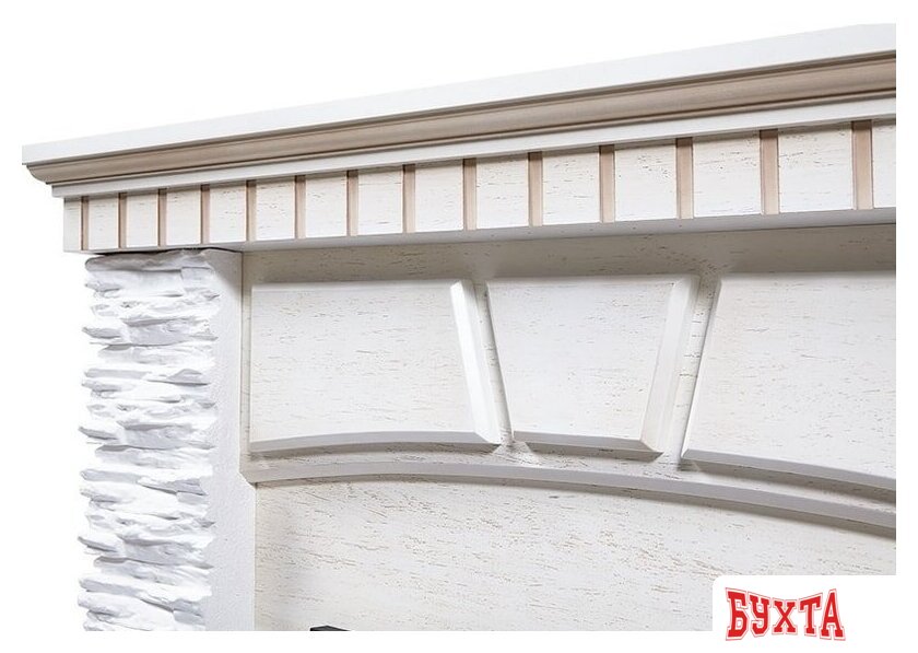 Портал Firelight Porto Classic (камень белый/шпон беленый дуб) 4