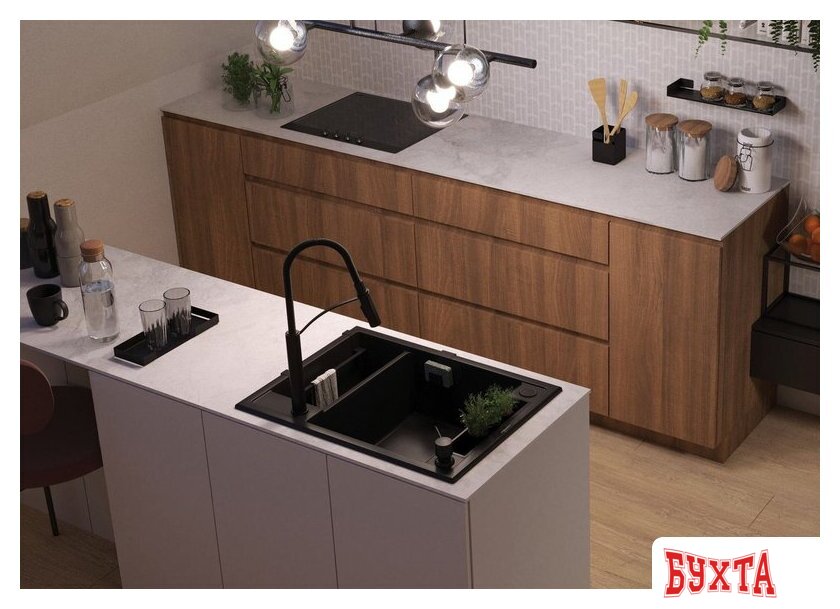 Кухонная мойка Deante Magnetic ZRM T503 (антрацитовый металлик) 3