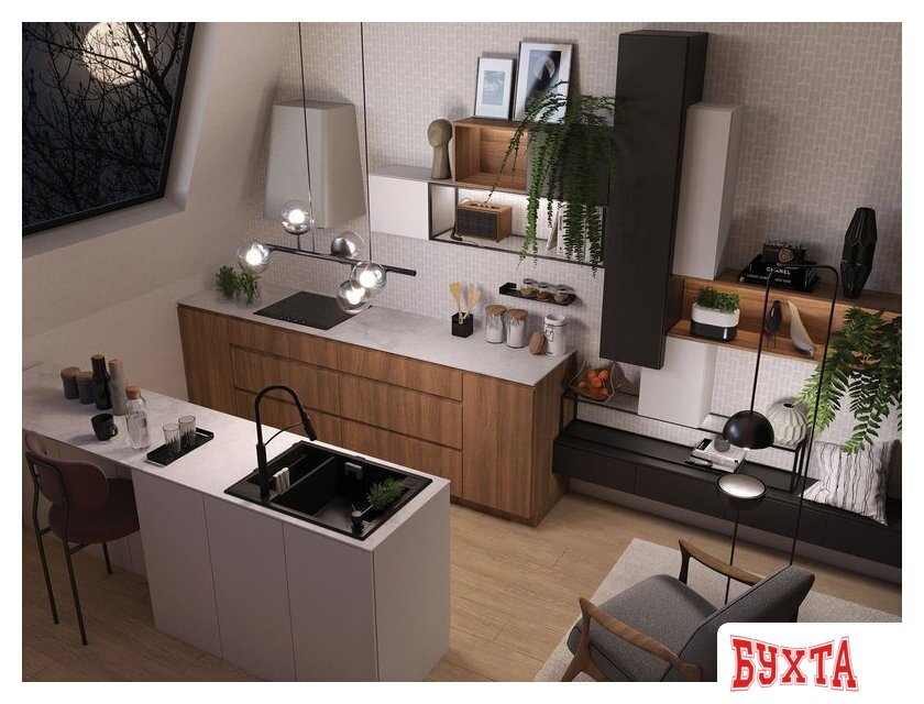 Кухонная мойка Deante Magnetic ZRM T503 (антрацитовый металлик) 4