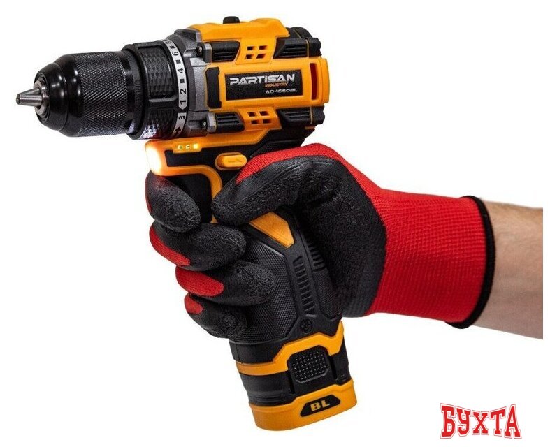 Дрель-шуруповерт Partisan AD-1660BL (с 2-мя АКБ, кейс) 5