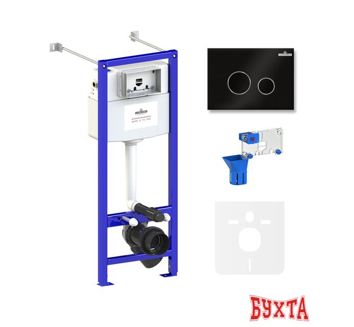 Инсталляция для унитаза Lavinia Boho Relfix 5 в 1 77020053 (черное стекло)