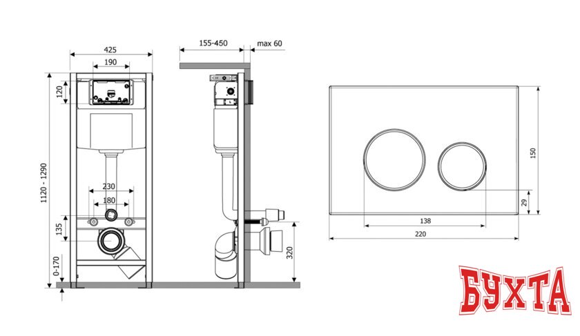 Инсталляция для унитаза Lavinia Boho Relfix 5 в 1 77020065 (матовый черный/золотой глянец пластик) 5