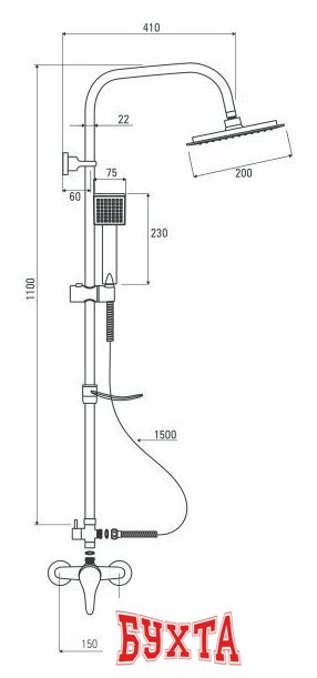 Душевая система Deante Neo Joko NBJ 01SK 2