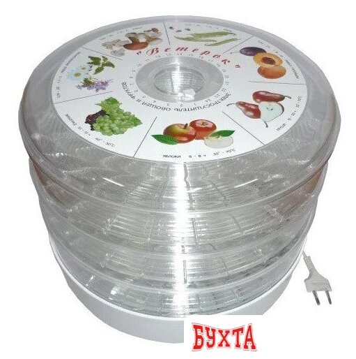 Сушилка для овощей и фруктов Спектр-Прибор Ветерок ЭСОФ2-0.5/220 (3 поддона, прозрачный)