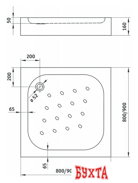 Душевой поддон Deante Corner 80x80 KTC 042B 3