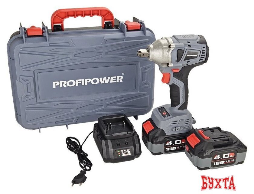 Гайковерт Profipower MKDTW-18B E0081 (с 2-мя АКБ, кейс)