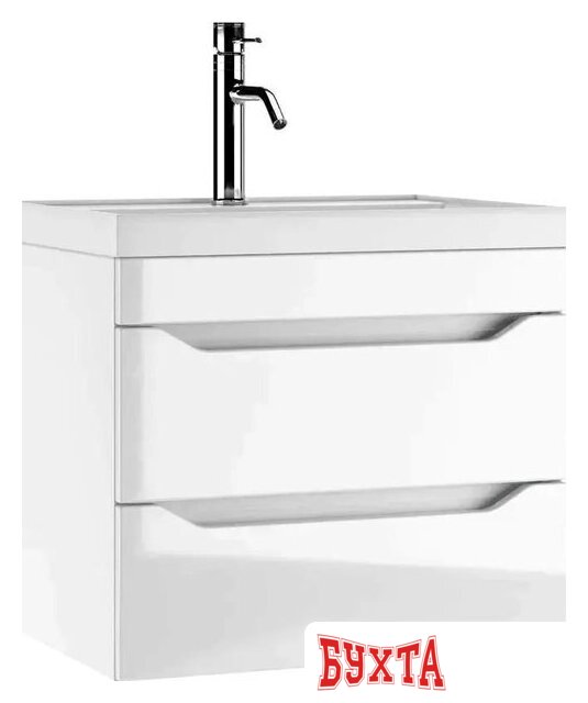 Мебель для ванных комнат Айсберг Тумба под умывальник Bazis 60 Ева В2 DA5914T (с двумя ящиками)