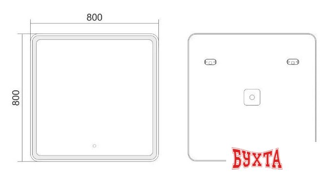Мебель для ванных комнат Axus Зеркало Vertigo 80x80 Стандарт 3