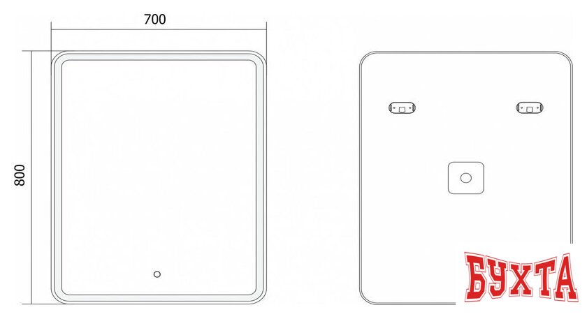 Мебель для ванных комнат Axus Зеркало Relax 70x80 Стандарт 3