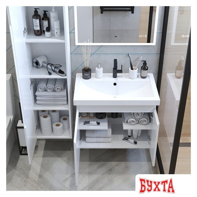 Мебель для ванных комнат Briz Тумба подвесная Бьелла 70 с умывальником Фостер 5