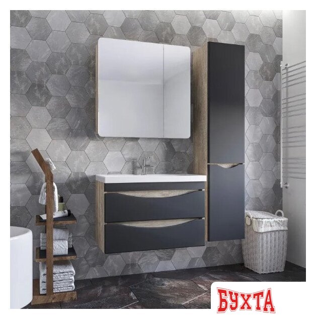 Мебель для ванных комнат Axus Тумба под умывальник Найроби 60 (бетон) 2