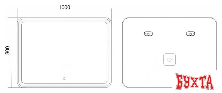 Мебель для ванных комнат Axus Зеркало Vertigo 100x80 Стандарт 3