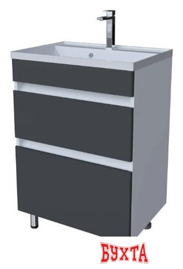 Мебель для ванных комнат Axus Тумба под умывальник Ромеро 60 (графит матовый)