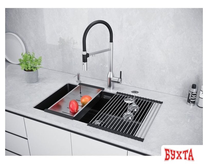 Кухонная мойка Paulmark Lumi LU74-BLM 4