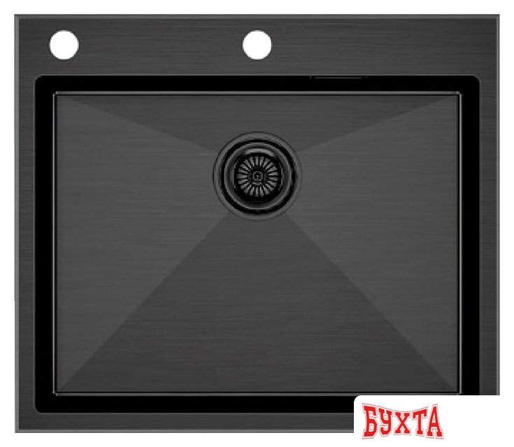 Кухонная мойка Paulmark Kroner-Edge 59 PM775951-GM (вороненая сталь)
