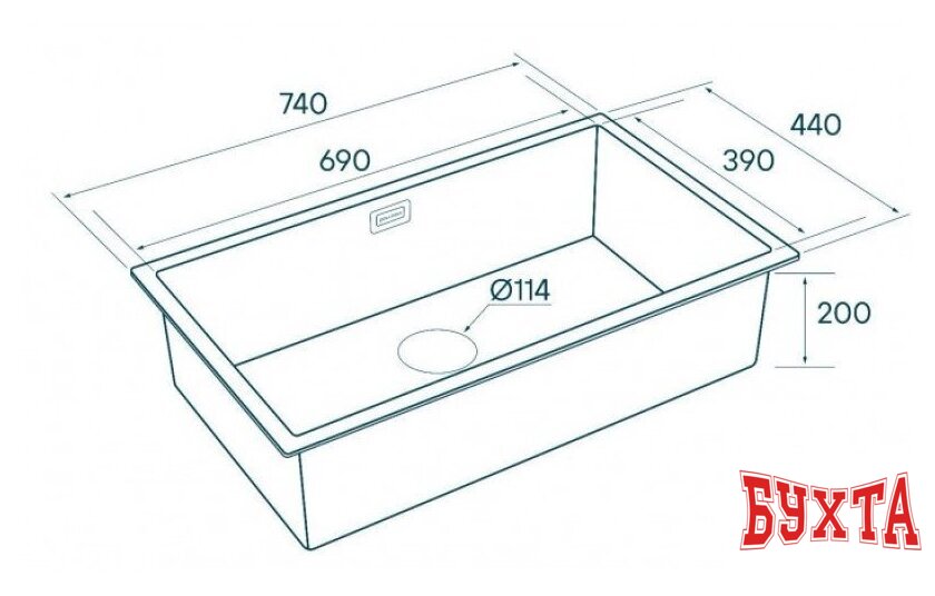 Кухонная мойка Paulmark PM807444-BG 5