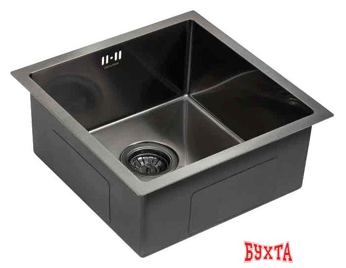 Кухонная мойка Paulmark Next 44 Uni PM214444-GM (черный/вороненая сталь) 3
