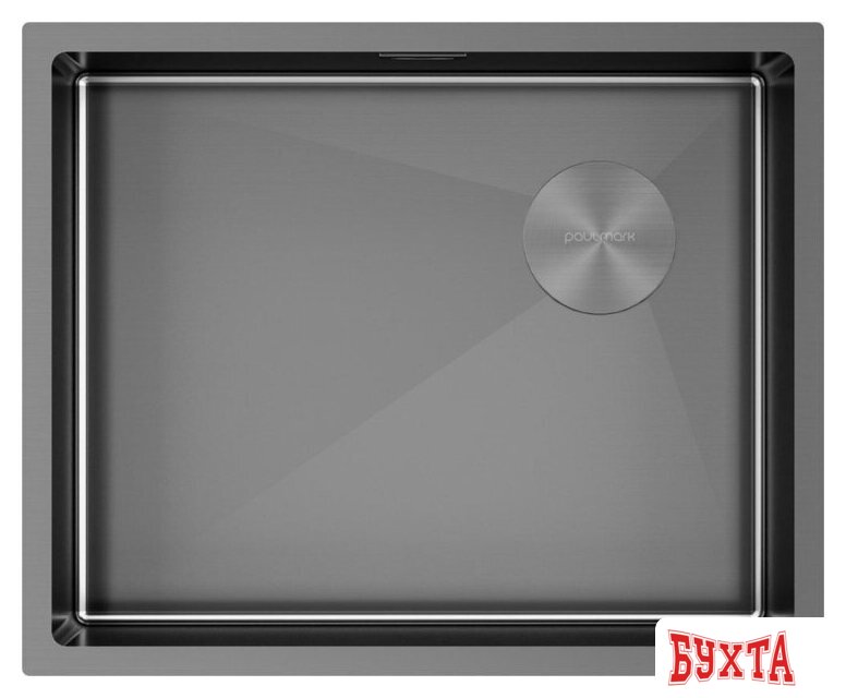 Кухонная мойка Paulmark NEXT-SKEW 54 UNI PM885444-GM (черный/вороненая сталь)