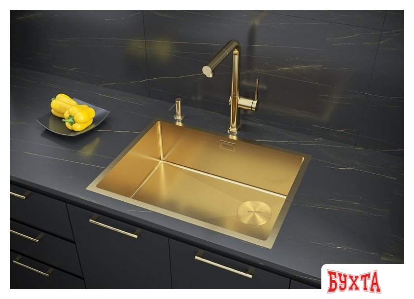Кухонная мойка Paulmark NEXT-SKEW 58 Uni PM885844-BG (золото/брашированное золото) 4
