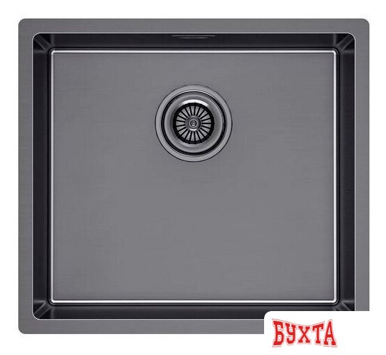 Кухонная мойка Paulmark Lassan 49 UNI LA49-GM (черный/вороненая сталь)