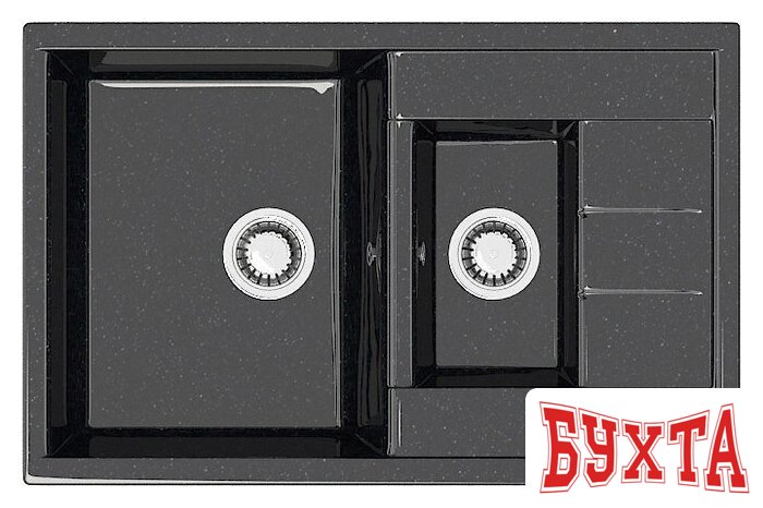 Кухонная мойка MARRBAXX Карельский камень модель 210/Q4 F210Q004 (черный)