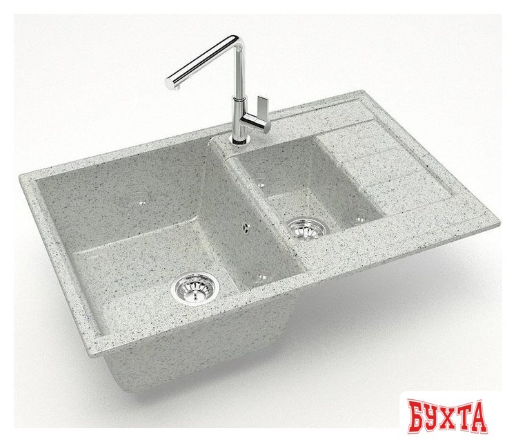 Кухонная мойка MARRBAXX Карельский камень модель 210/Q10 F210Q010 (серый/светло-серый) 2