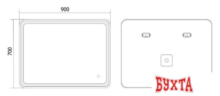 Мебель для ванных комнат Axus Зеркало Umbrella 90x70 Стандарт 3